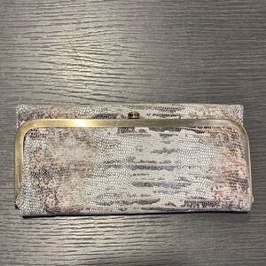 HOBO Rachel Continental‎ Trifold Python Snakeskin Print Leather Wallet